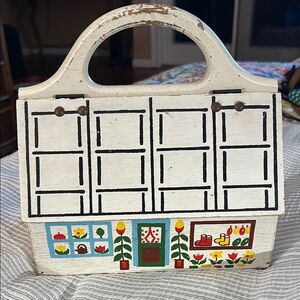 Charming Gary Gail Hand-Painted Wooden Handbag